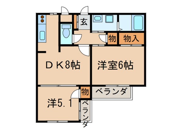 エクセリ－ヌ植田西の物件間取画像